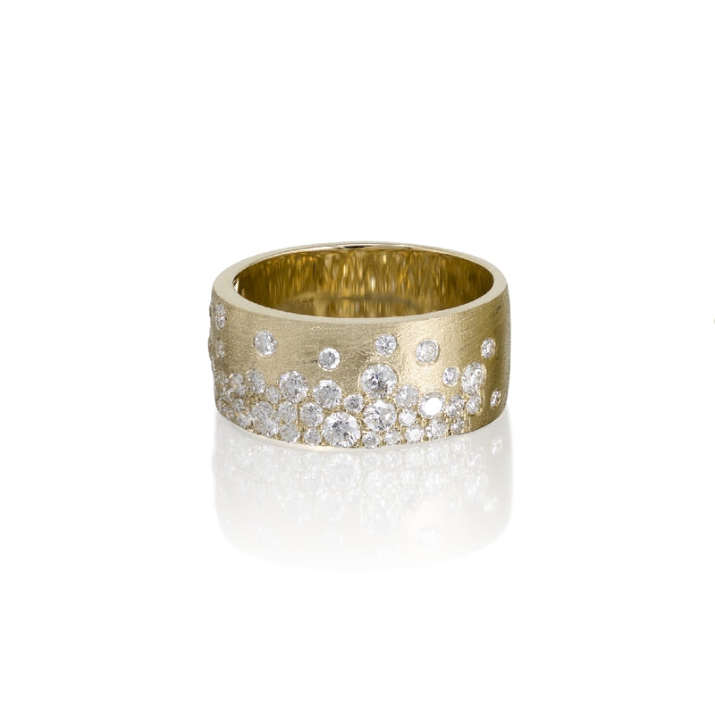 Yellow Gold Galaxy Ring with Diamonds