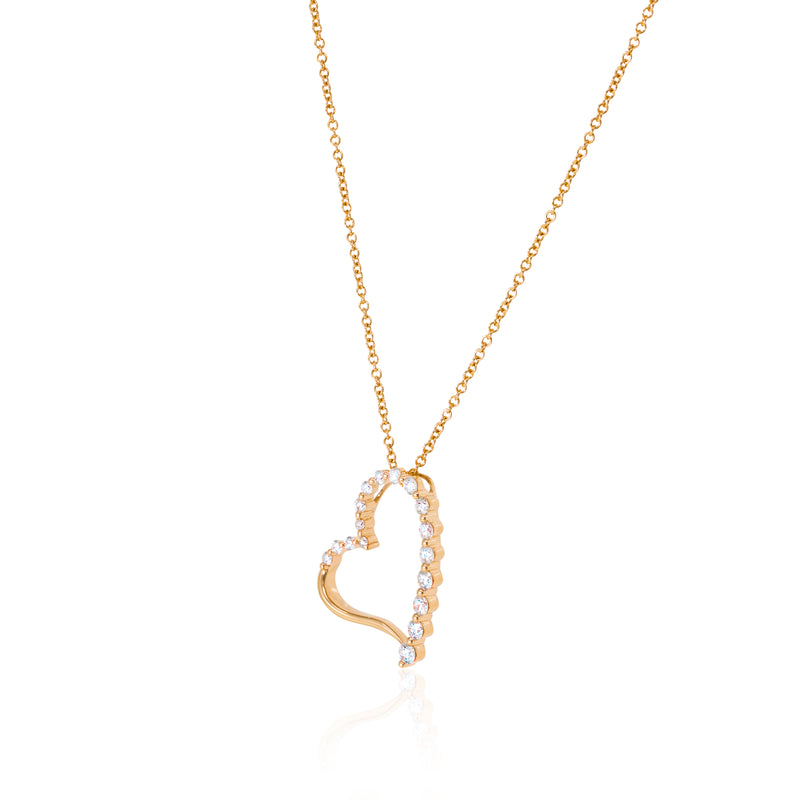 Rose gold diamond heart pendant