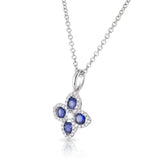 Diamond & Sapphire Clover Pendant