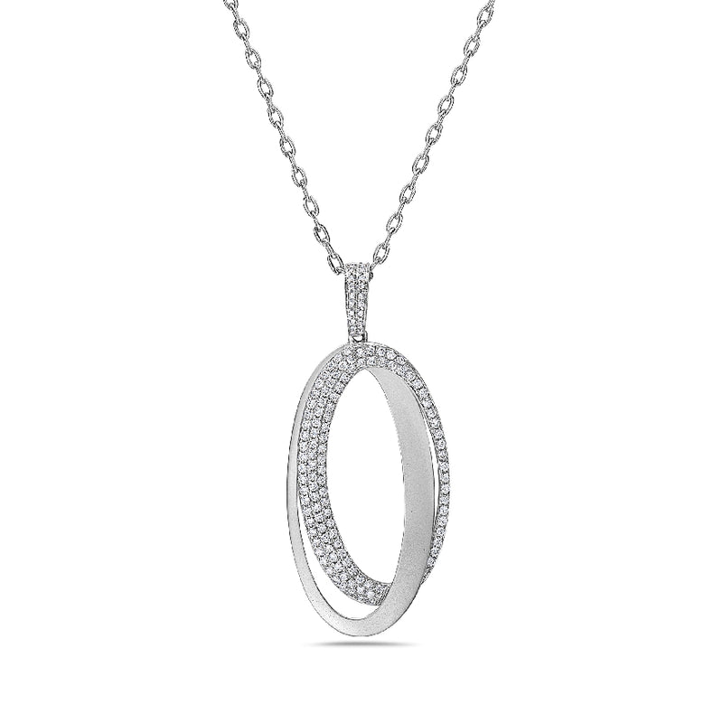 TWIN OVAL PENDANT WITH DIAMOND PAVE OVAL AND GOLDEN OVAL AND DIAMOND BALE. D. 65CTW 18KT