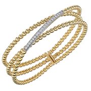 Crisscross Cuff Bracelet 18kt yellow gold & diamonds