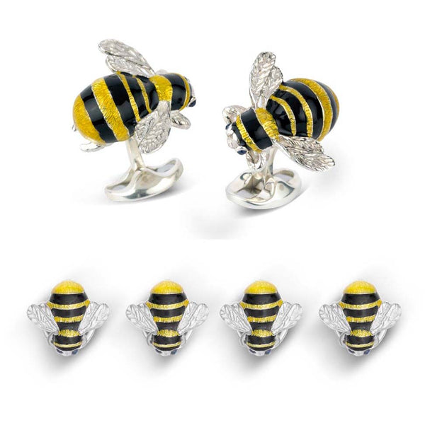 Sterling Silver Bumble Bee Dress Stud Set