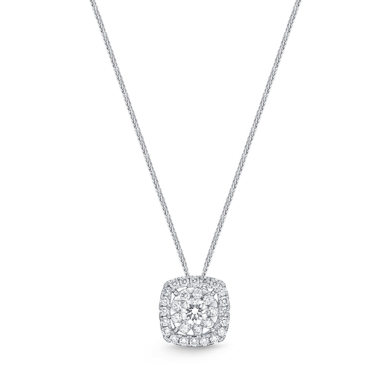 47 ct. t.w. Diamond Layered Halo Pendant in Sterling Silver | BJ's  Wholesale Club