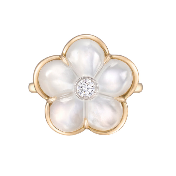 White Mother-of-Pearl Fiore Ring
