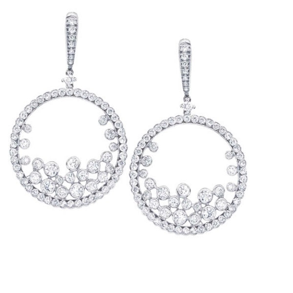 Floating style diamond earrings