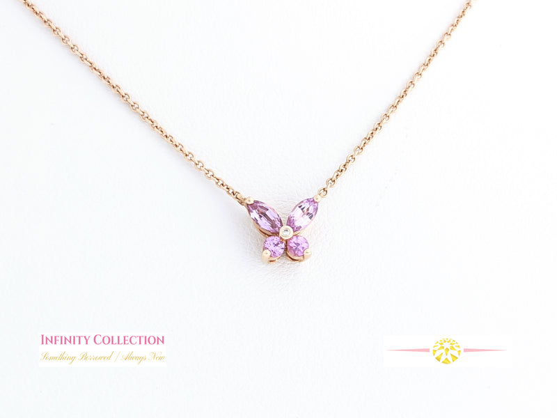 Pink Sapphire Butterfly Pendant