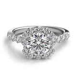 Medium Cushion-Shaped Halo Diamond Engagement Ring