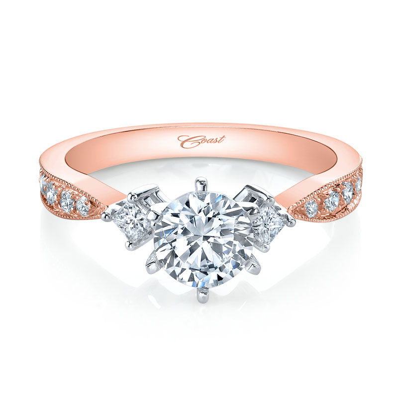 Elegant Engagement Ring With Princes-Cut Diamonds
