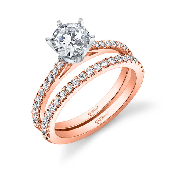 Diamond Rose Gold Engagement & Wedding Ring