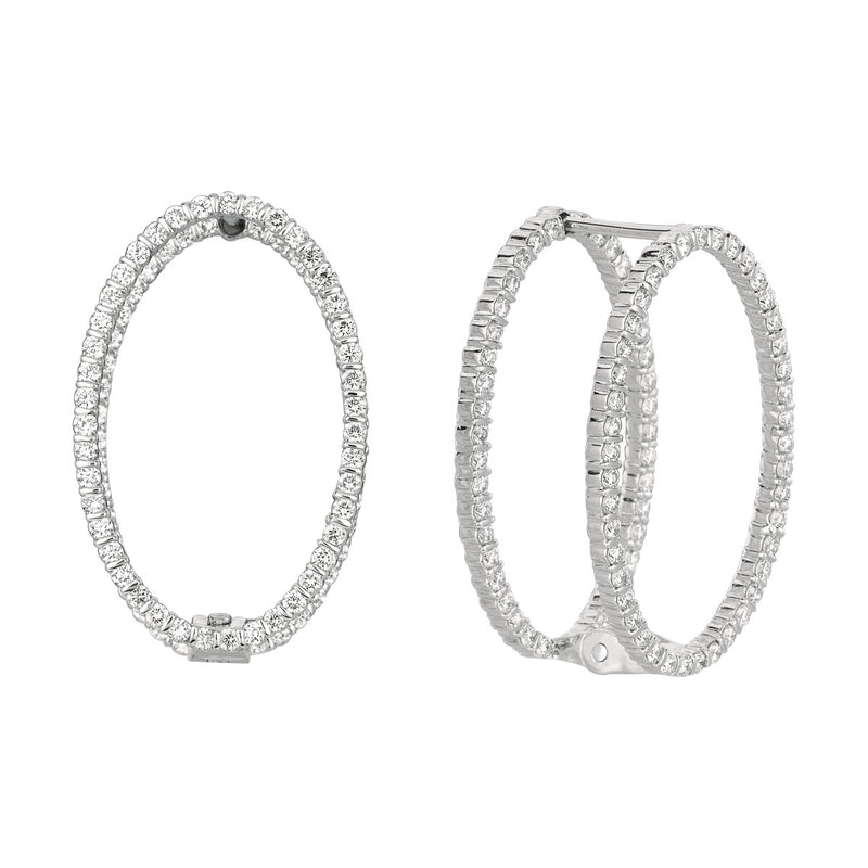 Minilok Miroir Diamond Oval Earrings