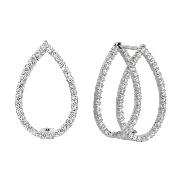Minilok Miroir Pear Shape Diamond Earrings