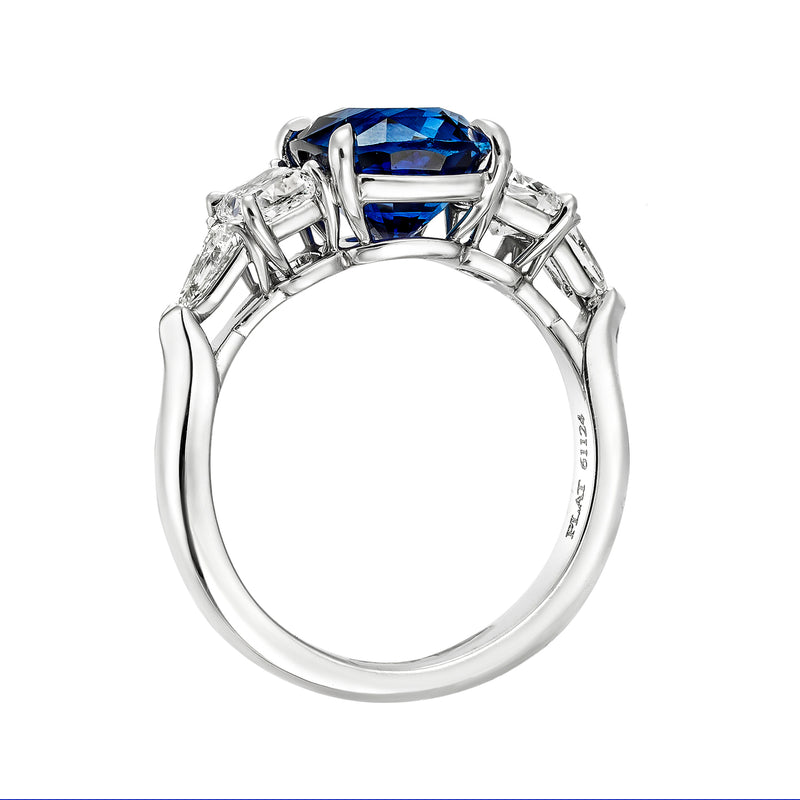 Cushion Blue Sapphire & Diamond Ring