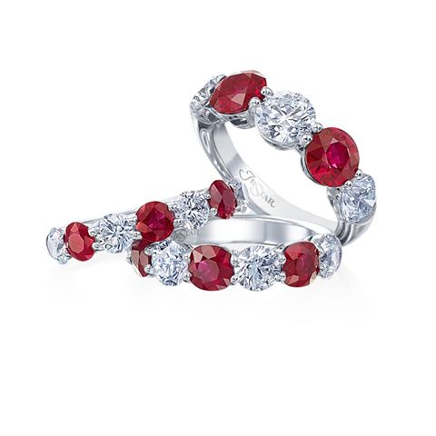 Natural Round Ruby and Diamond Ring
