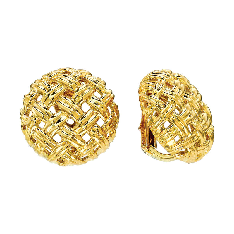 Vannerie Large Button Earrings