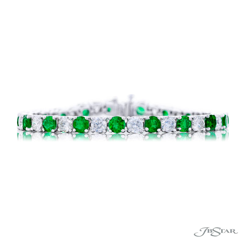 Emerald & Diamond Line Bracelet