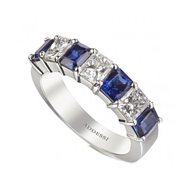 7 Stone Sapphire & Diamond Ring