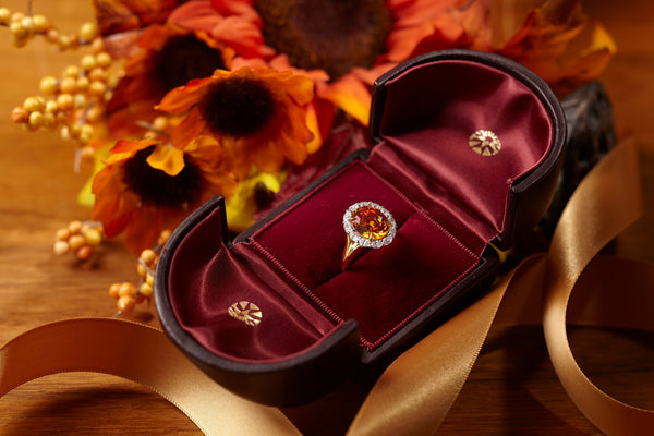 Mandarin Garnet & Diamond Ring.